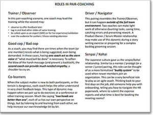 Roles in Pair-Coaching