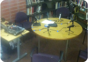 Recording setup in the library of Astancia HS
